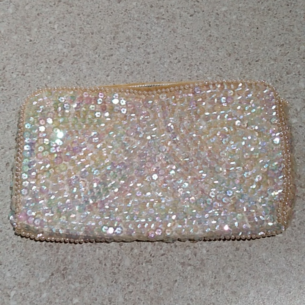 Vintage 1960s beaded coin purse clutch - Picture 2 of 6